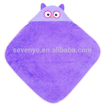 Organic Infant Hooded Towel - Purple Owl,100% Organic Cotton,Baby Shower Gift for Toddle Infant Girls and Boys,Keeping Baby Warm